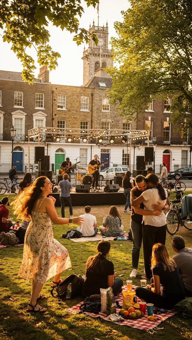 Community gathering with members discussing feedback on events